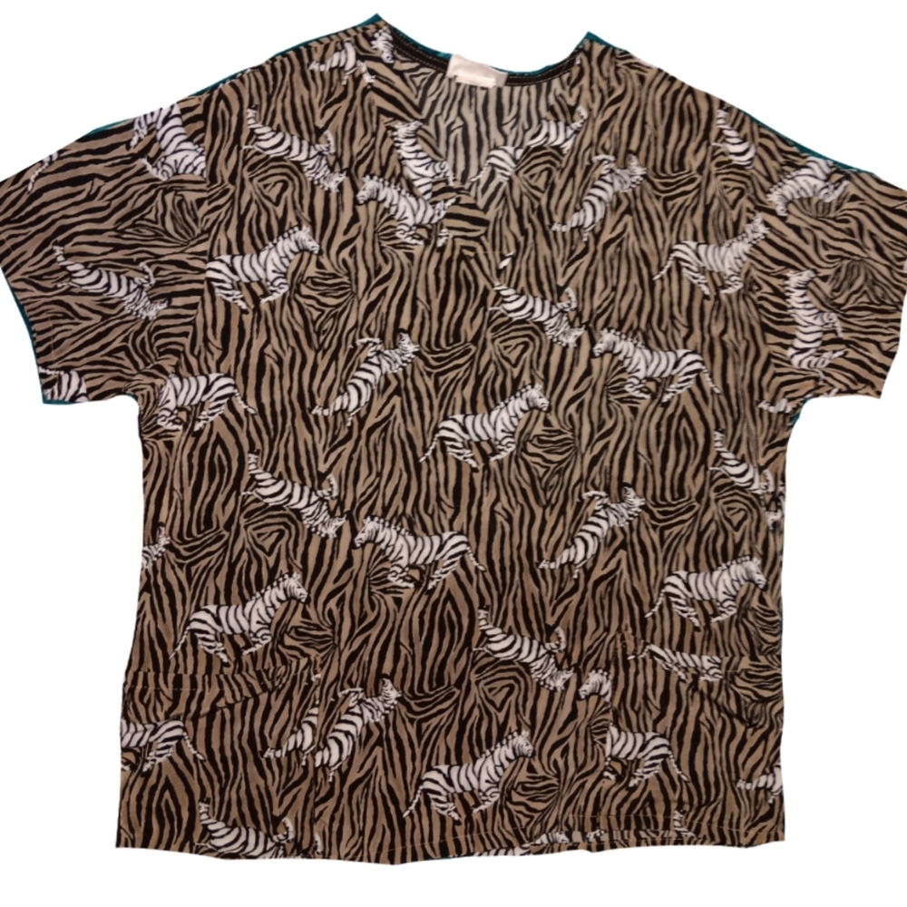💴 Zebra Scrub Top by Uniform Cuty